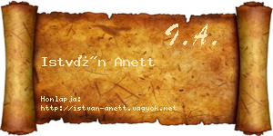István Anett névjegykártya